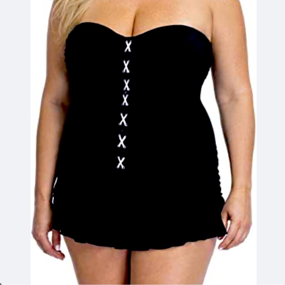 Profile by Gottex Women's Plus-Size Classic Bandeau Swimdress One Piece Swimsuit